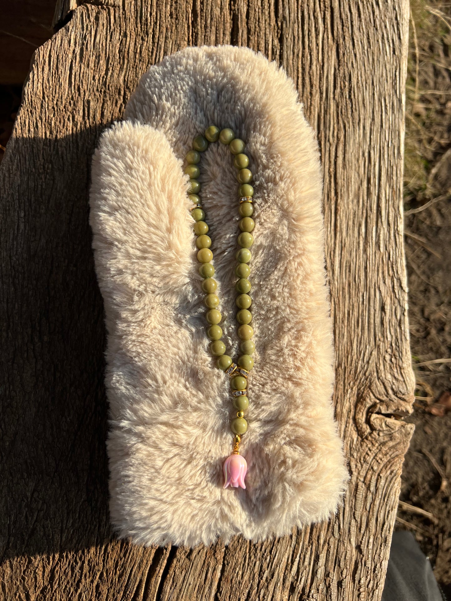 Tulpen Tasbih (glatt, 33 Perlen)